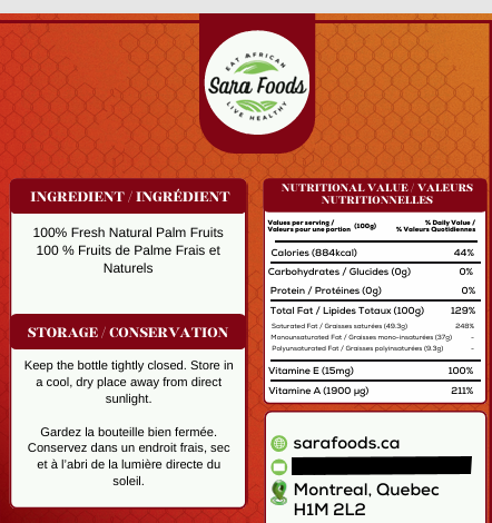 Huile de palme rouge