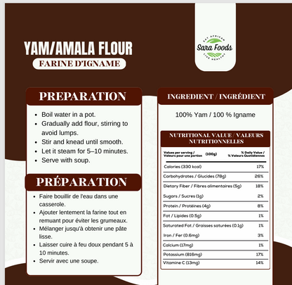Farine d'igname/amala de qualité supérieure – Goût et qualité authentiques